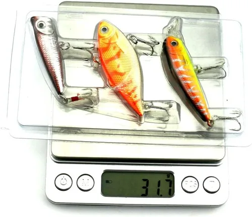Vista 4 de Juego de 3 señuelos de pesca duros para pesca de agua salada y agua dulce