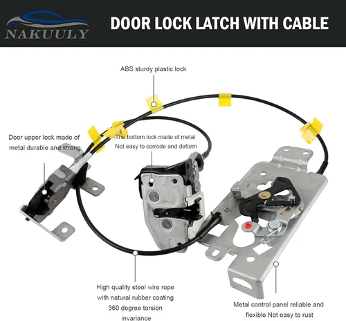 Vista 3 de Nakuuly Cierre de puerta trasera y cable, lado izquierdo del conductor, compatible con Ford F150 de cabina extendida 2004-2008, conjunto