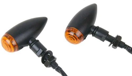 Vista 2 de Intermitentes LED de señal de giro para motocicleta Black Bullet con lente ámbar compatibles para Yamaha FZ6