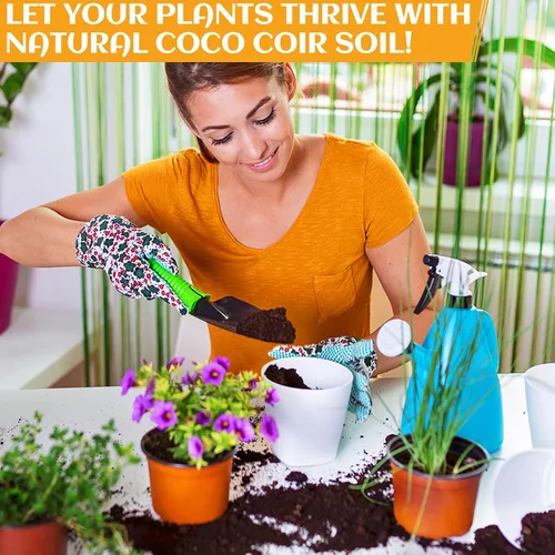 Vista 7 de Coco orgánico Coir 12 piezas de ladrillos de coco comprimido Coco Coir Sustrato de cáscara de fibra de coco, mantillo Núcleo de corteza de coco