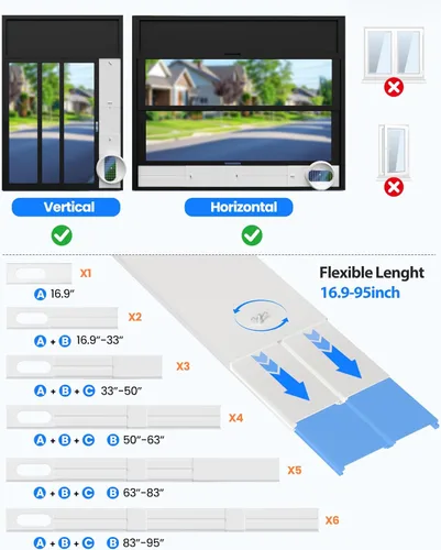 Vista 5 de Kit de ventilación de aire acondicionado portátil con manguera de escape de 82 pulgadas de largo, 5.9 pulgadas de diámetro, 15 piezas de sello