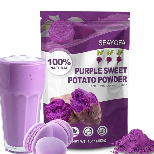 Polvo de batata dulce púrpura de 16 onzas secado Ube en polvo para hornear