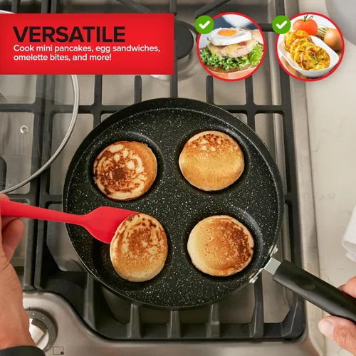 Vista 7 de Modern Innovations Sartén antiadherente de 4 tazas con tapa, sartén para huevos fritos, sartén para tortillas, mini sartén para panqueques