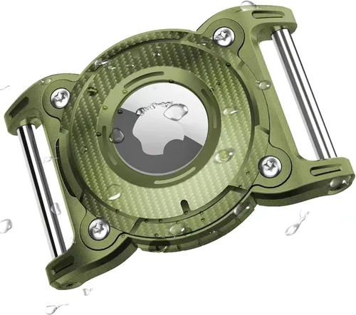 Vista 9 de ONEONTA Airtag - Soporte para collar de perro Airtag para perro impermeable – Soporte Airtag para collar de perro con lazo de metal extraíble, TPU