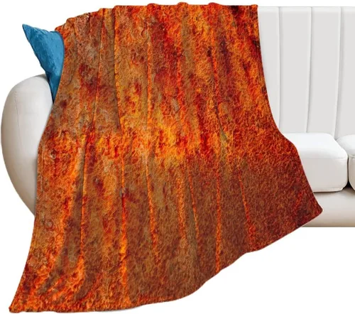 Vista 2 de Burnt Orange Flannel Fleece Throw Blankets 50"X40" Lightweight Fluffy Winter Fall Blanket Cozy Soft Fuzzy Plush Home Decor for Couch Bed Sofa