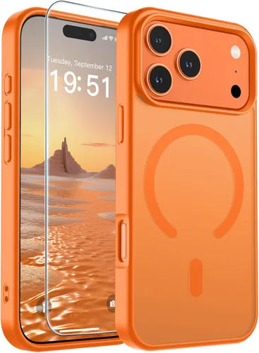 Vista 327 de SUPFINE - Funda magnética para iPhone 14 Pro Max (compatible con MagSafe), (protección contra caídas de grado militar de 10 pies), delgada, Negro