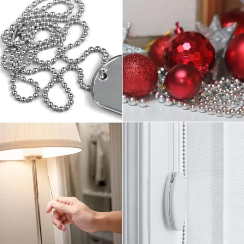 Vista 7 de HFS (R) - Bobina de cadena de bolas de acero inoxidable 304 con 100 cierres para proyectos de bricolaje de 100 pies 3/32 pulgadas de diámetro