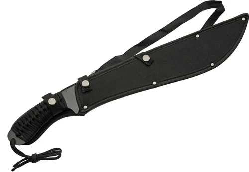 Vista 5 de Szco Supplies - Machete de sierra curvo de espiga completa de 21 pulgadas con mango envuelto en cable, hoja de acero inoxidable 420 y funda