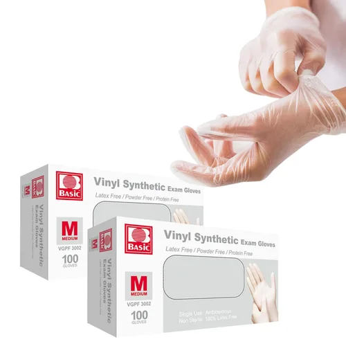 Vista 12 de Jointown Basic Medical - Guantes de examen de vinilo transparente, sin látex y sin polvo, VGPF-3001 (caja de 1000), talla S
