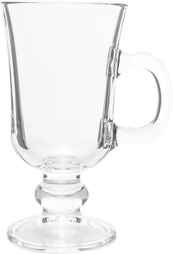 Vista 6 de Red Co. Taza de café irlandesa de cristal transparente con pies originales, juego de 6-7.75 onzas