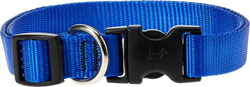 Collar para perros, ajustable para perros pequeños a grandes. 3/4 de pulgada. De LupinePet, Azul