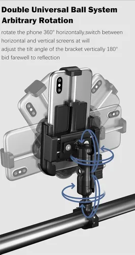 Vista 2 de GUB P50 Bicicleta y Motocicleta Universal Bicicleta Manillar Teléfono Soporte Ajustable Soporte de Teléfono