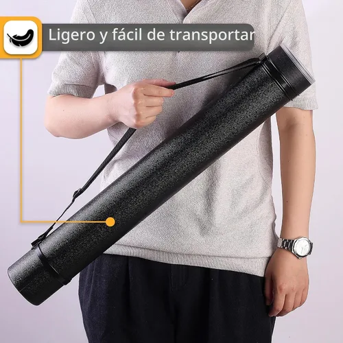 Vista 6 de Mr. Pen- Poster Storage Tube with Strap, 25"-40" Extendable Negro