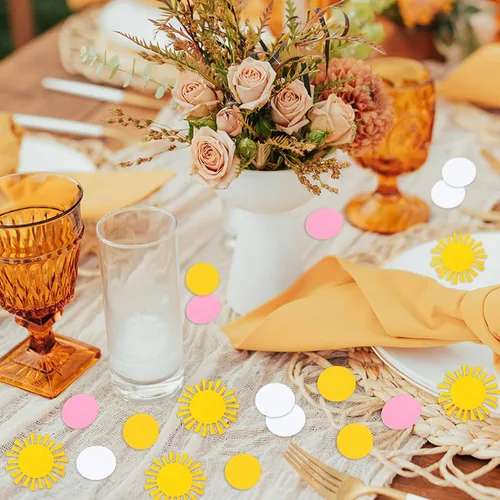 Vista 2 de 100 piezas de confeti de sol con la frase "You are my sunshine" (Confeti de sol You are My Sunshine)