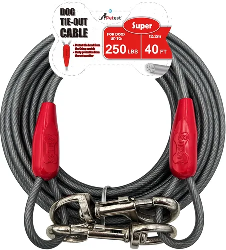 Vista 17 de Petest Cable de amarre reflectante de 15 pies para perros pequeños de hasta 35 libras