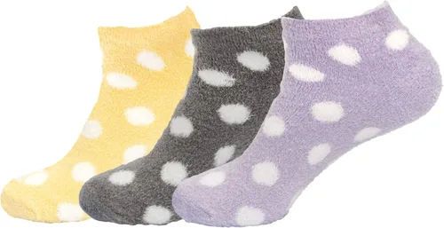 Vista 14 de BambooMN Calcetines de spa de nailon mullidos con infusión de aloe para mujer, color morado lavanda, 3 pares