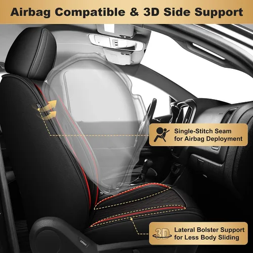 Vista 2 de IKABEVEM Fundas de asiento de coche para Subaru Impreza 2012-2026 #064 Negro y línea roja