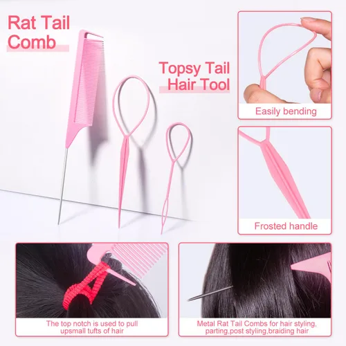 Vista 5 de Lazos para el cabello de bebé, accesorios para el cabello de niños pequeños, 292 piezas para coleta, ligas para el cabello para niñas y niños