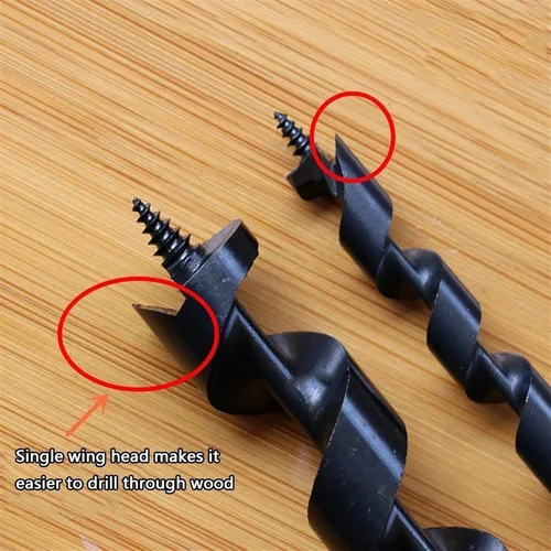 Vista 2 de Broca de supervivencia manual multiusos, con un palo de madera, taladro manual para carpintería, broca de sierra para fijar los clavos de tienda