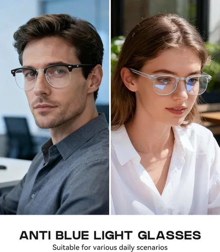 Perfectmiaoxuan - Gafas con bloqueo de luz azul, anteojos para computadora/juegos/pantalla para mujeres u hombres, anti luz azul y UV