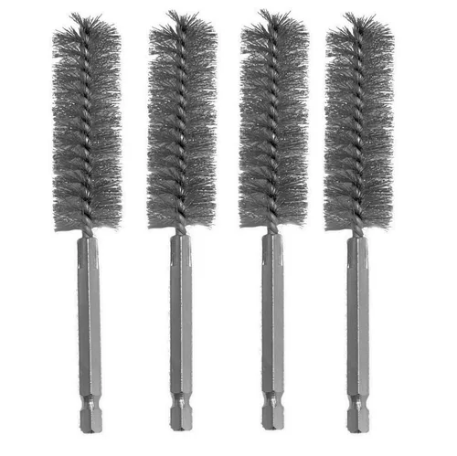 4 cepillos de alambre ALAZCO de acero inoxidable de 5/8 pulgadas para taladro eléctrico, destornillador de impacto, cepillo de alambre de limpieza
