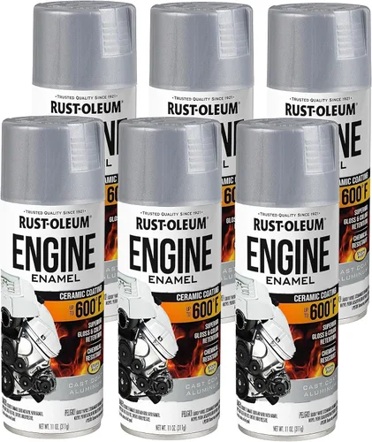 Vista 25 de Rust-Oleum 366428-6PK - Pintura en aerosol de esmalte para motor, 11 onzas, aluminio, (paquete de 6)