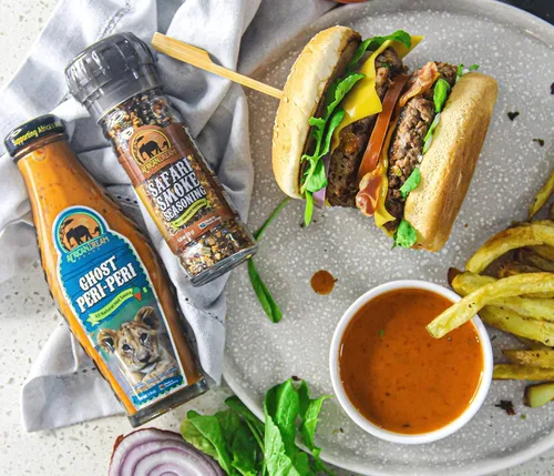 Vista 7 de African Dream Foods Ghost Peri-Peri - Salsa picante con pimientos fantasmas Botella de vidrio, 5 onzas líquidas