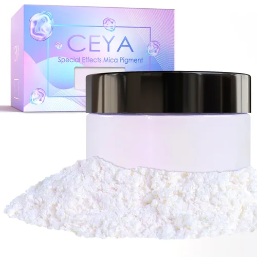 Vista 10 de Ceya Polvo de Mica de Alta Interferencia, 50g/1.8oz Verde Menta Cromo Polvo para Uñas, Pigmento de Efecto Nacarado con Cambio de Color de Grado