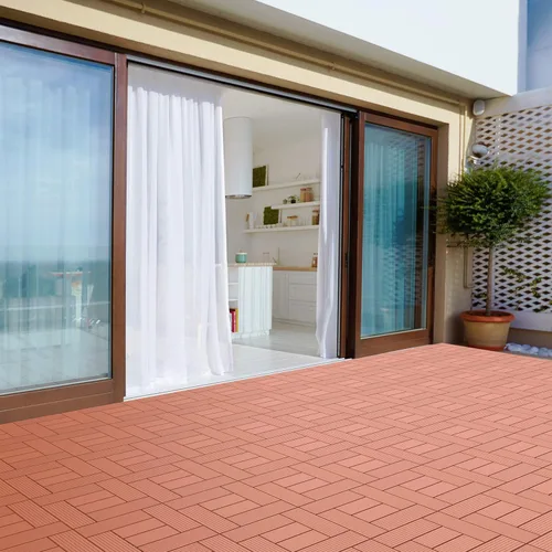 Vista 2 de Pure Garden 50-LG1189 - Azulejos de patio y cubierta, diseño de tablilla entrelazada, para exteriores, pavimentado de pisos, resistente a