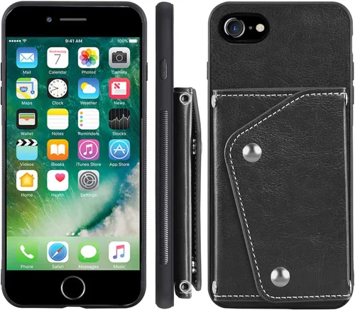 Vista 7 de Asuwish Funda de teléfono para iPhone 7/8/SE 2020/2022 con protector de pantalla y tarjetero correa cruzada iPhone7 iPhone8 7s 8s i SE2020 SE2022