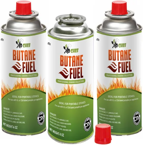 Vista 12 de Jo Chef Recipiente de combustible de butano, cilindro de butano de 8 onzas, gas refinado puro para estufa de campamento o soplete de crema Brulee, 2