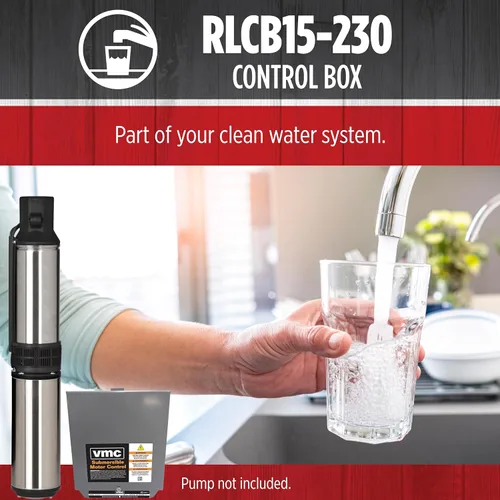 Vista 4 de Red Lion RLCB15-230 Caja de control VMC de 1.5 HP 230 voltios para bomba de pozo sumergible, gris, 640222