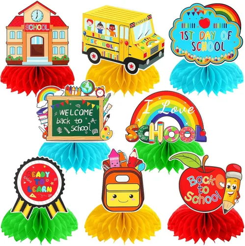 Vista 29 de JULMELON 8 piezas de decoración de mesa del 4 de julio, centros de mesa 3D de doble cara del 4 de julio para mesas, decoración patriótica