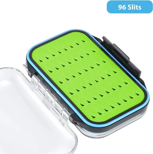 Vista 2 de Gonex Cajas de pesca con mosca para cajas de jig de pesca con mosca de dos caras, caja de pesca con mosca impermeable y ligera, tapa transparente