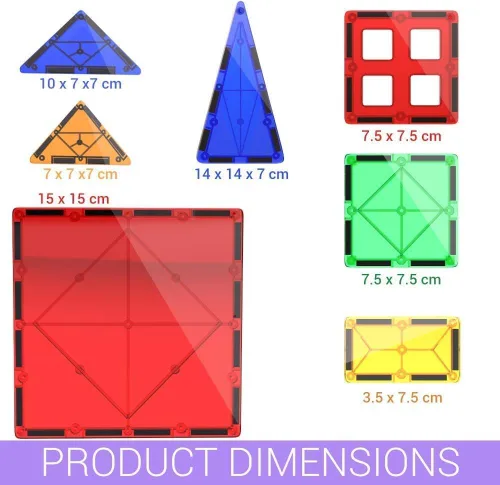 Vista 6 de Bloques de construcción de azulejos magnéticos, bloques magnéticos educativos STEM para niños, creatividad, aprendizaje preescolar, juguetes