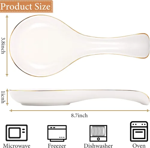 Vista 3 de Patelai Soporte de Cuchara Cerámico Soporte para Cucharas para Encimera de Cocina Accesorios para Barra de Café Regalo de Navidad