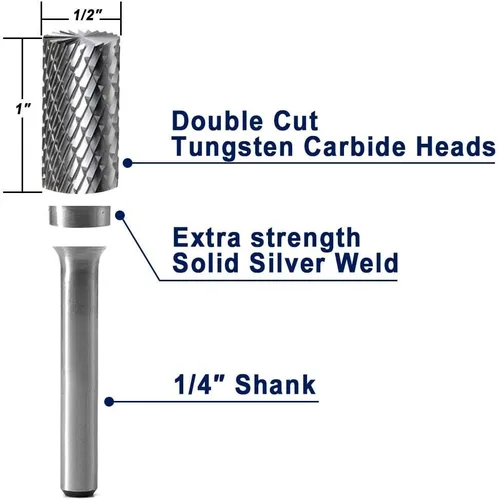 Vista 2 de YUFUTOL SB-5 - Lima de rebabas rotativas de doble corte con forma de cilindro de carburo de tungsteno