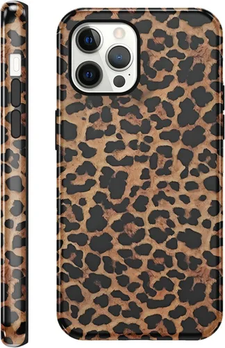 Vista 45 de Funda de teléfono con estampado de guepardo para iPhone 7/8/SE 2020/2022 de 4.7 pulgadas, funda de lujo con diseño de leopardo marrón coqueta a