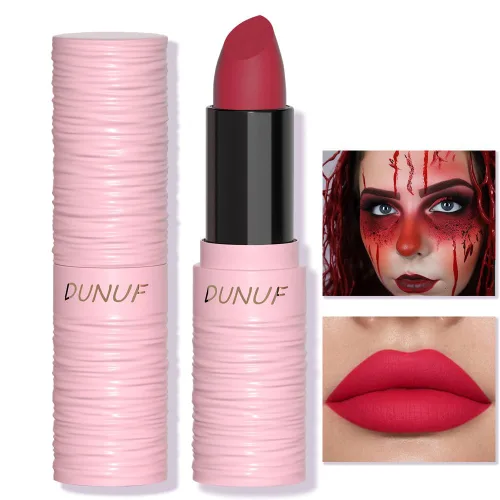 Vista 9 de Lápiz labial negro mate de Halloween, barra de pintura corporal de labios negros, a prueba de manchas, para maquillaje de bruja, disfraz de Elphaba