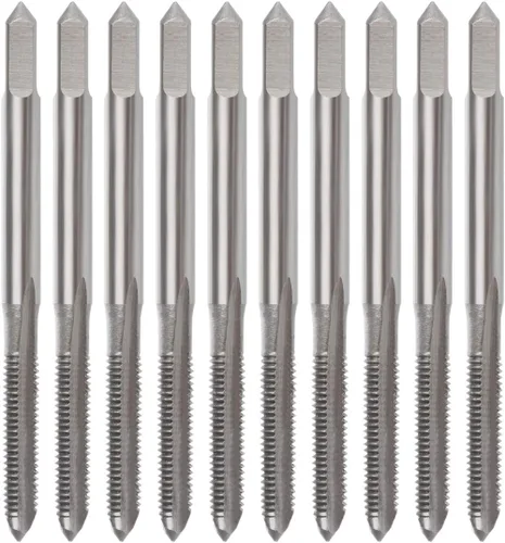 YXQ M3 x 0.020 in máquina de grifo HSS métrico mano derecha rosca 3 flautas rectas Taper y enchufe (10 piezas)