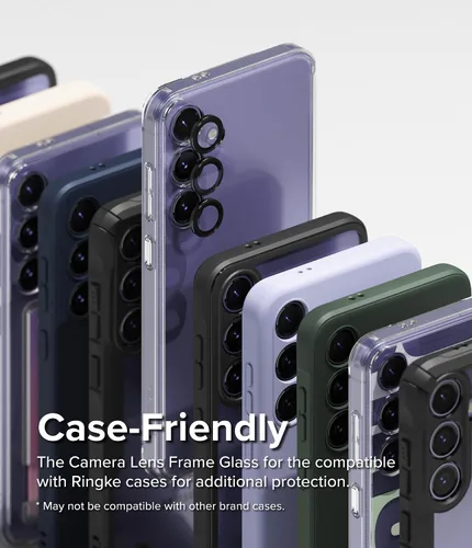 Vista 9 de Ringke Marco de lente de cámara compatible con Samsung Galaxy S24 Protector de lente de cámara 5G, cubiertas de vidrio y marcos de aleación