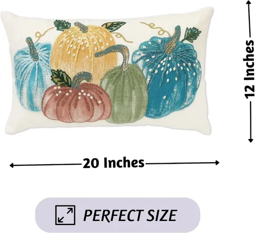 Vista 4 de Folkulture Fall Pillow Covers 18x18, Outdoor Throw Pillows, Autumn Décor