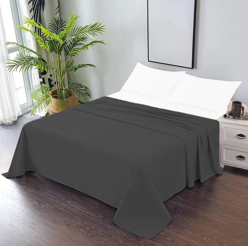 Vista 9 de TBM 1PC Solid Flat Sheet Smooth Touch Hotel Quality 100% Egyptian Cotton Perfectly Fit for Oversize and Extra Height Bed Solid 600 Thread Count