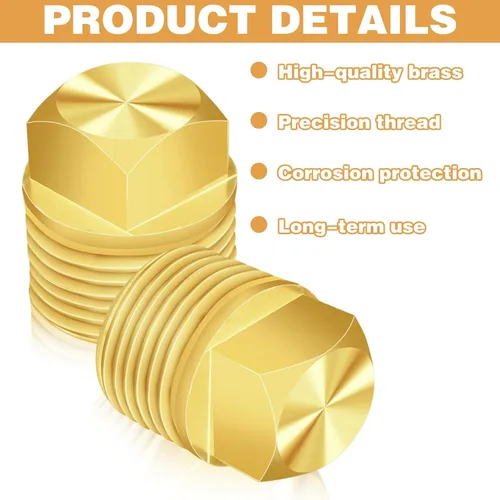 Vista 2 de 2 tapones de drenaje de barco, tapón de latón macizo de 1/2 pulgada, NPT para barco, tapón de drenaje de repuesto compatible con Glastron Bayliner