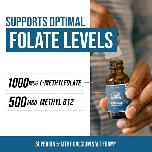 Vista 9 de Folato de metilo orgánico de 1000 mcg + Cofactor de metilo B12 (300 porciones) – Forma metabólicamente activa de 5-MTHF, sabor a bayas orgánicas