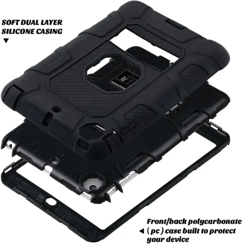 Vista 6 de ULAK Funda para iPad mini 1 2 3, Funda protectora de tres capas resistente a prueba de golpes con soporte para iPad mini 2, 1ª 2ª 3ª