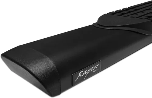 Vista 3 de Raptor Series Estribos de 5 pulgadas de estilo ovalado de aluminio negro compatible con Silverado Sierra 1500 07-18 o 07-19 2500 3500 HD Crew Cab