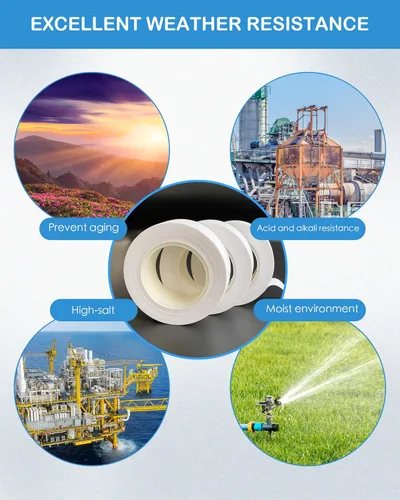 Vista 6 de Wapodeai 3pcs Electrical Tape, Professional White Electrical Tape, Flame Retardant Indoor Outdoor High Temperature Resistance Electric Tape, 0.62 in