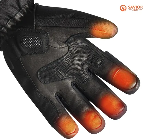 Vista 7 de SAVIOR HEAT Heated Gloves for Men Women, Rechargeable Electric Heated Leather Skiing and Snowboarding Gloves