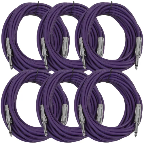 Vista 18 de Seismic Audio SASTSX-10Red-6PK 10 pies TS de 1/4 de pulgada, cable para guitarra, instrumento o parche, color rojo